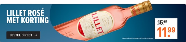 Lillet ros&eacute; van &euro;15,99 nu voor &euro;11,99